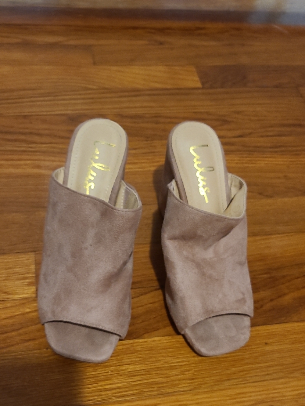 Lulu's Pink Faux Suede Slip On Mules